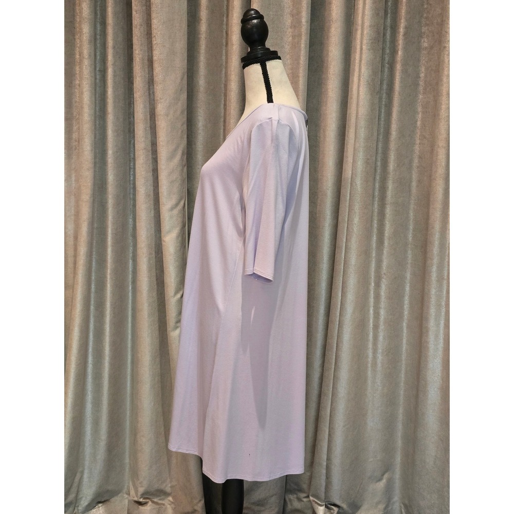 Eileen Fisher Wisteria Scoop Neck Tunic/Dress Purple Elbow Sleeve Medium - Picture 4 of 7